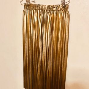 Gold Pleated Skirt